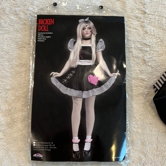 Fun World Broken Doll Halloween Costume medium/ large 10-14 - Picture 1 of 14